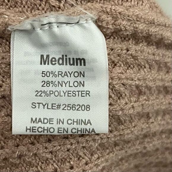 Warm & Cozy Tan Waffle Duster Cardigan in Tan With Front Pockets, Size Medium - Picture 7 of 7